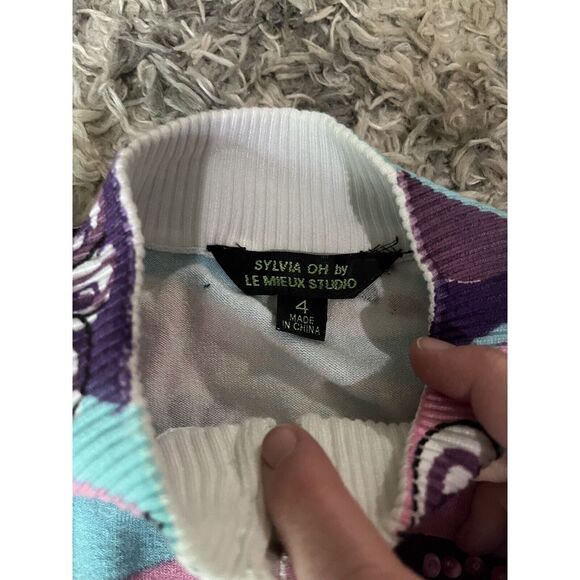 sylvia oh by le mieux studio Knit Sweater Full Zip Floral Bright - Picture 2 of 6